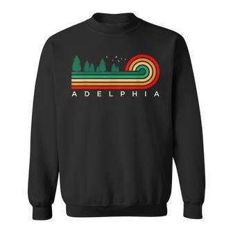Evergreen Vintage Stripes Adelphia New Jersey Sweatshirt | Mazezy