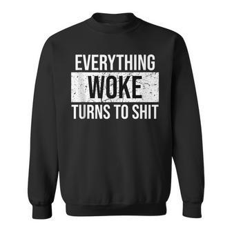 Everything Woke Turns To Shit TanksI'm Awake But Not Woke Sweatshirt | Mazezy