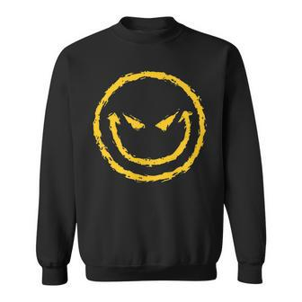 Evil Smiley Face Custom Funny Design 100 Cotton Sweatshirt | Mazezy