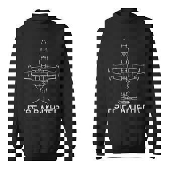 F9f Panther Jet Fighter Plane Classic Usa Warplane Gift Sweatshirt | Mazezy