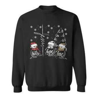 Faith Hope Love Jesus Snowman Plaid Leopard Christmas Sweatshirt - Thegiftio UK