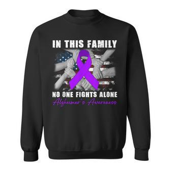 In This Family No One Fight Alone Alzheimers Awareness Month Sweatshirt