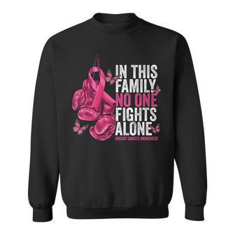 In This Family No One Fight Alone Breast Cancer Awareness Sweatshirt | Mazezy