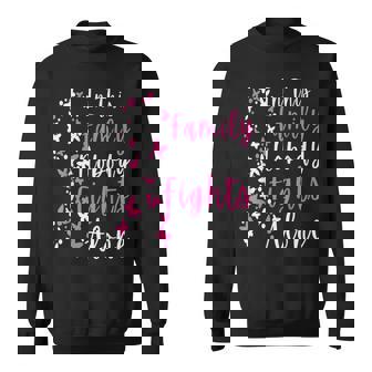 In This Family Nobody Fights Alone Breast Cancer Awareness Sweatshirt | Mazezy