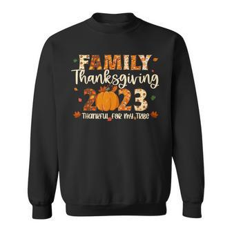Family Thanksgiving 2023 Thankful For My Tribe Group Autumn Sweatshirt - Seseable