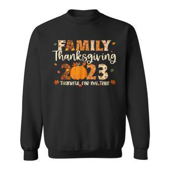 Family Thanksgiving 2023 Thankful For My Tribe Group Autumn Sweatshirt | Mazezy