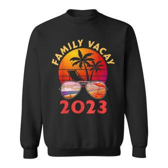 Family Vacay 2023 Retro Sunset Beach Trip Vacation Matching Sweatshirt - Seseable