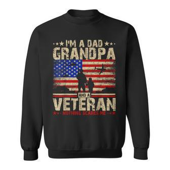 Father's Day Veterans Day -I'm A Dad Grandpa And A Veteran Sweatshirt | Mazezy AU