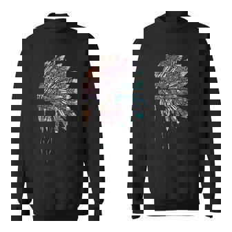 Feathers Headdress Native American Roots Native American Sweatshirt | Mazezy