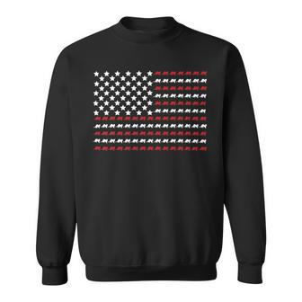 Ferret 4Th Of July Paw Print American Flag Sweatshirt - Monsterry