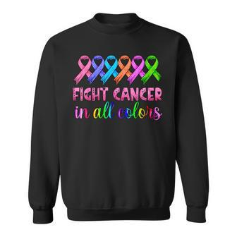Fight Cancer In All Color Feather Breast Cancer Awareness Sweatshirt - Monsterry DE