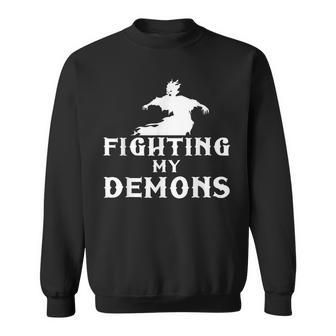 Fighting My Demons Satan Devil Satanic Occult Satanism Witch Witch Sweatshirt | Mazezy