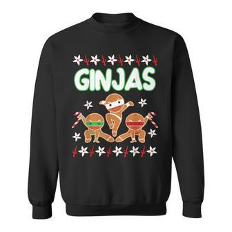 Fighting Ginjas Gingerbread Man Ugly Christmas Sweater Sweatshirt - Monsterry DE