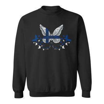 Finland Finnish Finland Flag Butterflies Sweatshirt - Monsterry DE