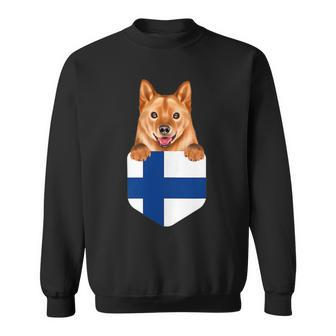 Finland Flag Finnish Spitz Dog In Pocket Sweatshirt | Mazezy UK