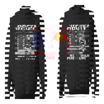 Firefighter Pride And Honor Flag American Fathers Day Sweatshirt | Mazezy
