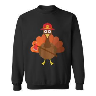 Firefighter Turkey Funny Thanksgiving Firemen Sweatshirt | Mazezy