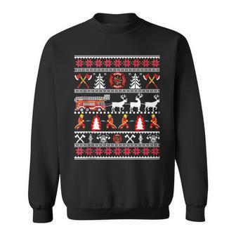 Firefighter Ugly Christmas Sweater Fireman Fire Department Sweatshirt - Monsterry DE