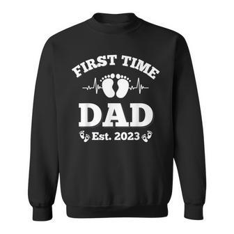 First Time Dad 2023 For Grandfather Funny Fathers Day Men Sweatshirt | Mazezy