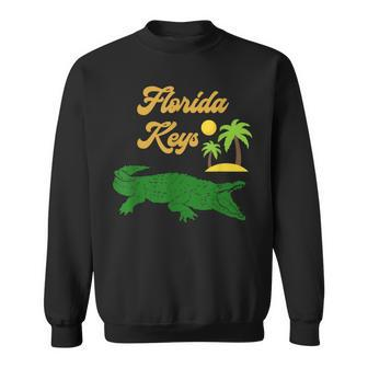 Florida Keys Alligator Sun Palm Trees Tropical Souvenir Sweatshirt | Mazezy