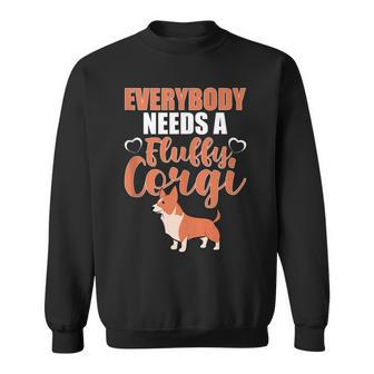 Fluffy Corgi Dog Design For Lady Dog Owner Sweatshirt | Mazezy