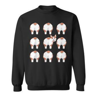 Fluffy Welsh Corgi Butt Pattern Funny Dog Bum Pet Lover Gift Sweatshirt | Mazezy