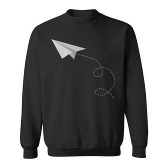 Flying Paper Airplane Awesome Paper Plane Sweatshirt | Mazezy