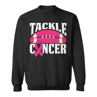 Football Cancer Breast Awareness Tackle Pink Ribbon Sweatshirt - Seseable