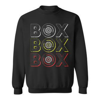 Formula Racing Car Box Box Box Radio Call To Pit Box Racing Funny Gifts Sweatshirt | Mazezy