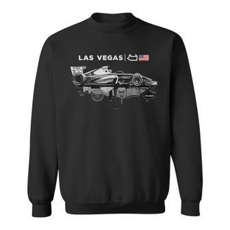 Formula Racing Open Wheel Car Las Vegas Circuit Usa Flag Sweatshirt | Mazezy
