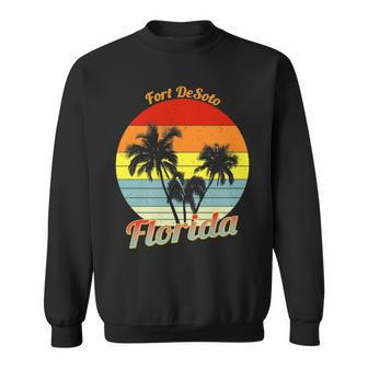 Fort Desoto Florida Retro Tropical Palm Trees Vacation Sweatshirt | Mazezy