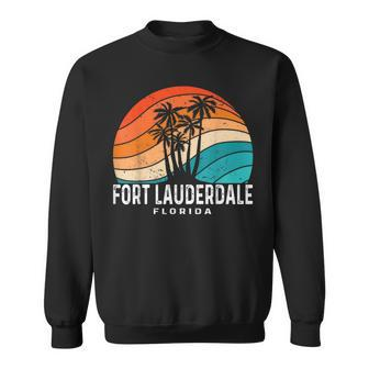 Fort Lauderdale Beach Florida Palm Tree Beach Souvenir Sweatshirt | Mazezy