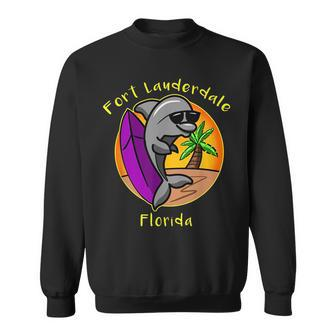 Fort Lauderdale Florida Dolphin Vacation Design Souvenir Sweatshirt | Mazezy