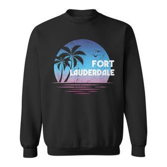 Fort Lauderdale Florida Retro Vintage Distressed Sweatshirt | Mazezy