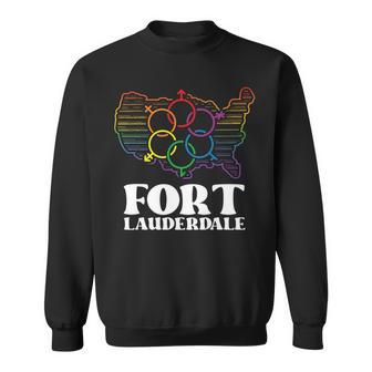 Fort Lauderdale Pride Flag Pride Month Lgbtq Flag Sweatshirt | Mazezy
