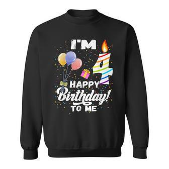 Four 4Yr 4Th Birthday Happy Birthday Boys Girls 4 Years Old Sweatshirt - Seseable