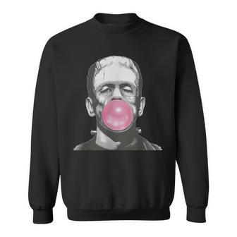 Frankenstein Monster With Pink Bubblegum Bubble Sweatshirt