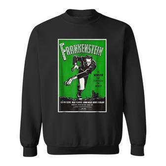 Frankenstein Monster Vintage Movie Poster Halloween T Halloween Funny Gifts Sweatshirt | Mazezy