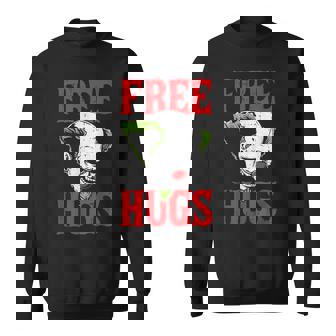 Free Hugs Clown Lazy Halloween Costume Scary Creepy Horror Sweatshirt | Mazezy
