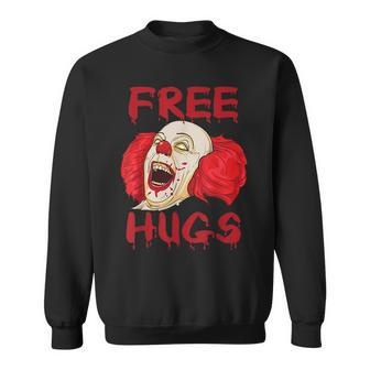Free Hugs Halloween Evil Killer Scary Clown Horror Scary Clown Sweatshirt | Mazezy
