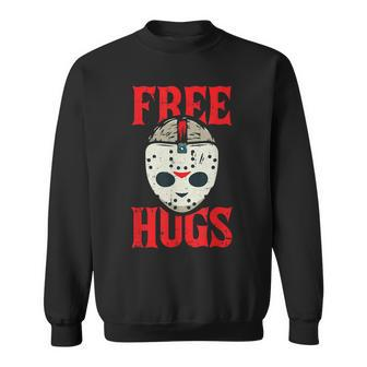 Free Hugs Lazy Halloween Costume Scary Creepy Horror Movie Halloween Costume Sweatshirt | Mazezy
