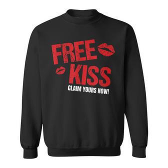 Free Kiss Claim Yours Now Best Valentine's Day Sweatshirt | Mazezy AU