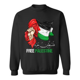 Free Palestine Arabic Palestine Flag Sweatshirt | Mazezy