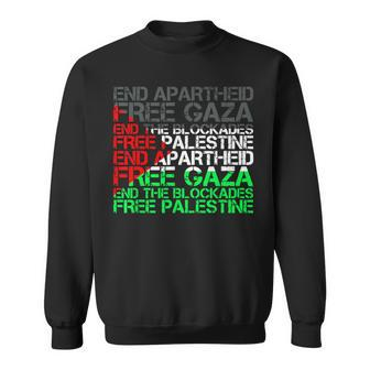 Free Palestine Arabic Palestine Gaza Jerusalem Support Flag Sweatshirt | Mazezy