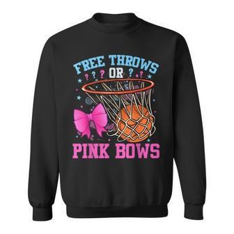 Free Throws Or Pink Bows Pregnancy Basketball Pink Or Blue Sweatshirt - Seseable
