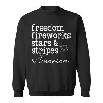 Freedom Fireworks Stars And Stripes America Family Sparklers Freedom Funny Gifts Sweatshirt | Mazezy CA