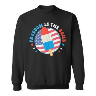 Freedom Is The Bomb Usa Flag Popsicle 4Th Of July Patriotic  Sweatshirt