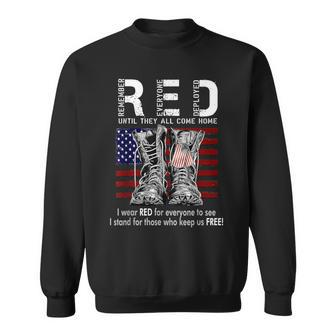 On Friday We Wear Red Remember Everyone Deployed Usa Flag Sweatshirt - Seseable