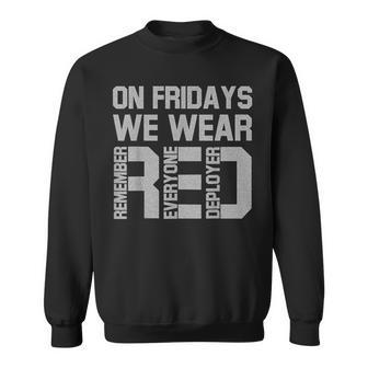 On Fridays We Wear Red Military Veteran Day Us Flag Sweatshirt - Thegiftio UK