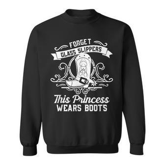 Fun Badass Princess Wears Boots Cowgirl Gift Design Sweatshirt | Mazezy